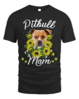 Womens Dog Mom Mothers Day Gift Sunflower Pitbull Mom