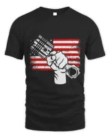 American Flag Piston Revolution Bike Truck Car Mechanic