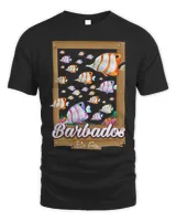 Barbados tropical fish travel poster