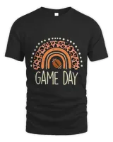 Leopard Rainbow American Football Game Day Sport Women Girls