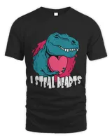 Valentines Day Dinosaur I Steal Hearts Boys Men Love T rex 3 6