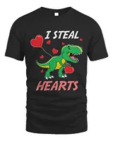 Valentines Day Dinosaur I Steal Hearts Boys Men Love T rex 318