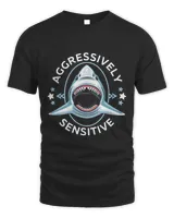 Funny Shark Aggressively Sensitive Feelings Cute Emotional