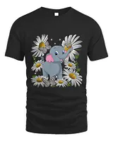 Cute Elephant Daisy Flower Butterfly