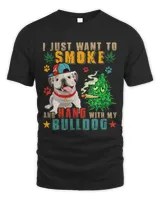 Vintage Smoke And Hang With My Bulldog Funny Smoker Weed