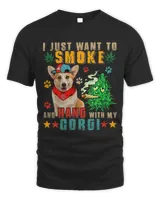 Vintage Smoke And Hang With My Corgi Funny Smoker Weed