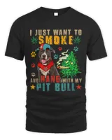 Vintage Smoke And Hang With My Pit Bull Funny Smoker Weed