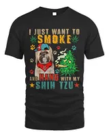 Vintage Smoke And Hang With My Shih Tzu Funny Smoker Weed