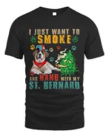 Vintage Smoke And Hang With My St. Bernard Funny Smoker Weed