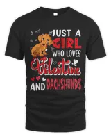 Wiener Just A Girl Who Loves Valentine And Dachshunds Cute Hearts Dachshund Doxie