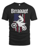 Braap Vintage USA American Flag Motorcross 4th Of July Tee