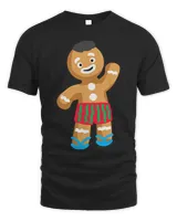 Christmas in the summer party gingerbread man in swimming trunks