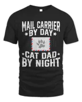 Mens Cat Lover Mail Carrier by Day Cat Dad by Night Postman Papa