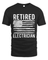 Retired Electrician Profession American Flag