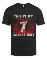 Chihuahuas My Valentine Pajamas Shirt Floral Chihuahua Wearing Hat Chihuahua Dog