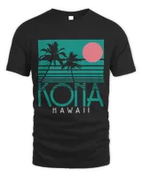 Kona Hawaii Palm Trees Surf Vintage Retro Hawaiian Islands