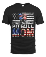 Womens Cool Pitbull Mom USA Flag Patriotic Mothers Day