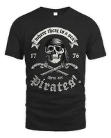 Where there is a sea there are pirates Funny Pirate Vintage
