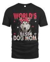 Womens Worlds Best Siberian Husky Dog Mom Funny Mothers Day