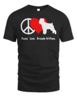 Peace Love Brussels Griffon T-Shirt Shirt Tee Dog Canine Pup