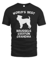 Womens World's Best Brussels Griffon Grandma Dog Owner V-Neck T-Shirt