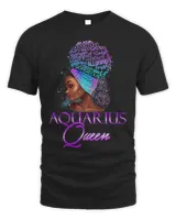 Purple Aquarius Queen African American January February Premium T-Shirt