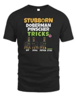 Womens Stubborn Doberman Pinscher Tricks I Dog Lover I Dobermann V-Neck T-Shirt