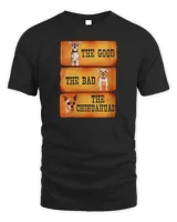 Womens The Good The Bad The Chihuahuas Funny Chihuahua Dog Lover V-Neck T-Shirt