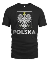 Polska Retro Style Tee Poland Polish Soccer Shirt