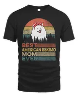 Womens Cute Best American Eskimo Dog Mom Ever Retro Vintage Gift Pet Lover