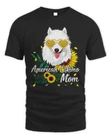 Womens Dog Mom Mother's Day Gift Sunflower American Eskimo Dog Mom