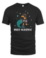 Womens Funny Mermaid Dog Mer-weenie Dachshund V-Neck T-Shirt