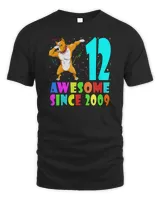 Awesome Since 2009 Dabbing Pitbull 12th Birthday Party Kids T-Shirt