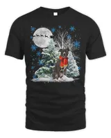 Pitbull Under Moonlight Snow Christmas Pajama 300
