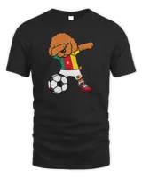 Dabbing Poodle Dog Cameroon Soccer Lover Jersey Football Fan T-Shirt