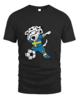 Dabbing Dalmatian Sweden Soccer Fans Jersey Swedish Football T-Shirt