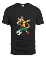 Dabbing German Shepherd Cameroon Soccer Fans Jersey Football T-Shirt