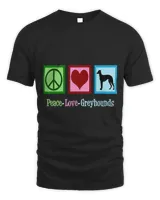 Cute Greyhound Dog Peace Love Greyhounds T-Shirt