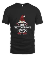 Photographer Gnome red check Plaid pattern Christmas gnome T-Shirt