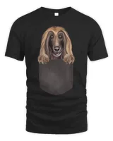 Dog In Pocket Funny Dog Lover Afghan Hound T-Shirt
