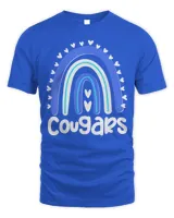 Cougars School Mascot Rainbow Teacher Lover T-Shirt
