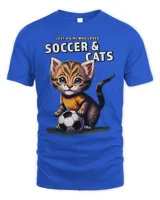Funny Cat Girl Loves Soccer and Cats Cat with Soccer Ball 29
