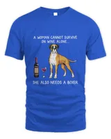 Boxer and wine Funny Dog  Classic T-Shirt