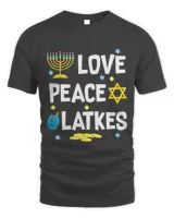Love Peace Latkes Hanukkah Chanukah Jewish Funny Gift