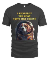 Cute Beagle dog hungry in Astronaut suit space