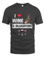 I Love Wine and Alligators Reptile Funny Drinking Glass