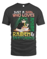 Girl Who Loves Anime Ramen and Sketching Kawaii Teens Gift