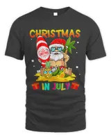 Christmas in July Funny Surfing Santa Summer Beach Vacation