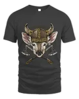 Viking Deer with Viking Helmet Mjolnir Axes 246