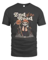 Halloween End Of Road Sign Funny Grim Reaper Pun539